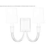 Double wall lamp in hand-rubbed antique brass with paper shades Wheaton