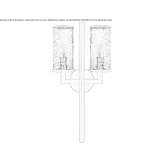 Double bronze wall lamp with crackling glass Alva