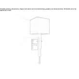 Wall lamp in fabric and metal with a fixed arm Libano