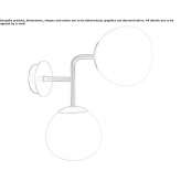 Glass wall lamp with a fixed arm Frose