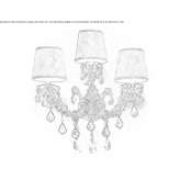 Żarówkowa, metalowa lampa ścienna z kryształkami Kossa
