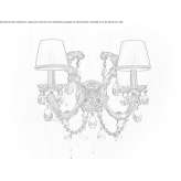 Żarówkowa, metalowa lampa ścienna z kryształkami Kossa