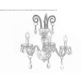 Bulb wall lamp made of blown glass with crystals Vinerea