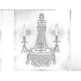Bulb brass wall lamp with crystals Palanca