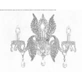 Bulb wall lamp made of blown glass with crystals Vinerea