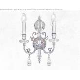 Bulb brass wall lamp with crystals Jever