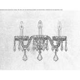 Incandescent wall lamp made of blown glass with crystals Vinerea