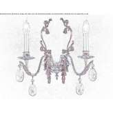 Incandescent metal wall lamp with crystals Henry