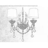 Incandescent metal wall lamp with crystals Guerande