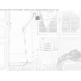 Adjustable floor lamp in powder-coated steel for reading Mersrags