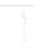 Floor lamp/hanger made of powder-coated steel Glandwr