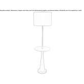 Brass floor lamp with marble shelf Teutila