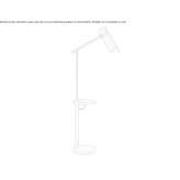 Regulowana metalowa lampa podłogowa z półką Camoapa