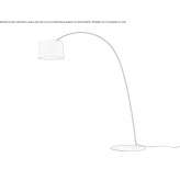 Lampa łukowa LED z metalową podstawą i dębowym abażurem Aguadas