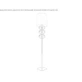 Blown glass floor lamp with fabric lampshade Lanmeur