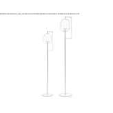 LED floor lamp in brass and glass Pillaro