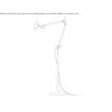 Aluminiowa lampa podłogowa z wahadłowym ramieniem Strijpen