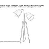 Ash LED floor lamp with a stand Challans