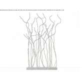 Halogen floor lamp handmade from bronze Pitomaca