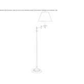 Lampa podłogowa z wychylnym ramieniem, wykonana z polerowanego antycznego mosiądzu Juvigne