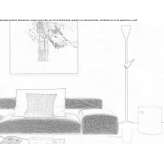 Floor lamp in powder-coated steel and walnut Lisicani