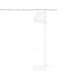LEDl floor lamp in steel and wool with shelf Gronau