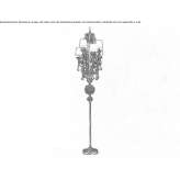 Żarówkowa, metalowa lampa podłogowa z kryształkami Guerande