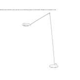 Metal LED floor lamp with swing arm and dimmer Grasmere