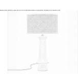 Betonowa lampa stołowa z rattanowym abażurem Kyjov