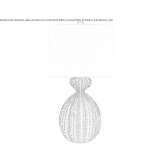 Lampa stołowa w kolorze kamienistego akwamarynu z lnianym kloszem Goult