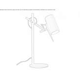 Lampa stołowa z metalu i drewna Birkerod