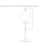 LED table lamp in brass and glass Pillaro