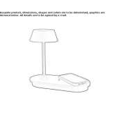 Stalowa lampa stołowa LED ze zintegrowaną ładowarką bezprzewodową Dorstone