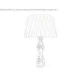 Ręcznie wykonana lampa stołowa z forniru drewnianego i kamienia naturalnego Chelan