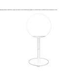 Table lamp in opal glass and metal with a dimmer Hilton