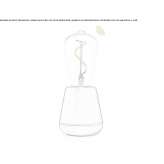 Ładowalna lampa stołowa ze szkła i aluminium Seigy