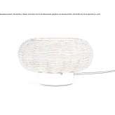 LED table lamp made of metal and wicker Sueca