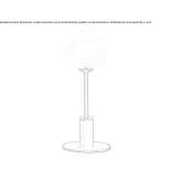Table lamp in borosilicate glass and metal Gurdon