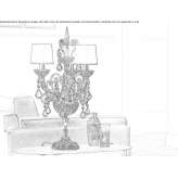 Żarówkowa, metalowa lampa stołowa z kryształkami Guerande