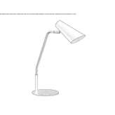 Regulowana metalowa lampa stołowa Mahala
