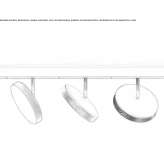 LED rail lamp made of aluminum and plexiglass Malans