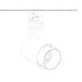 LED track lighting made of powder-coated aluminum Ribolla
