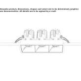 Recessed LED spotlight in die-cast aluminum for suspended ceilings Aveley