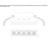 Recessed LED spotlight in die-cast aluminum for suspended ceilings Cayuga