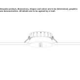 Recessed LED wall spotlight for suspended ceilings Tryduby