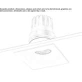 Square ceiling spotlight in die-cast aluminum Roskow