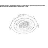 Recessed, adjustable aluminum LED reflector Habsheim