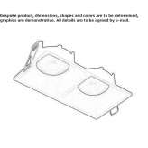 Rectangular aluminum LED spotlight for recessing Dworp