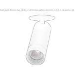Adjustable, semi-recessed LED spotlight in powder-coated aluminum Caracoli