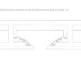 Aluminum linear lighting profile for ceiling installation, partially recessed, for LED modules Topory